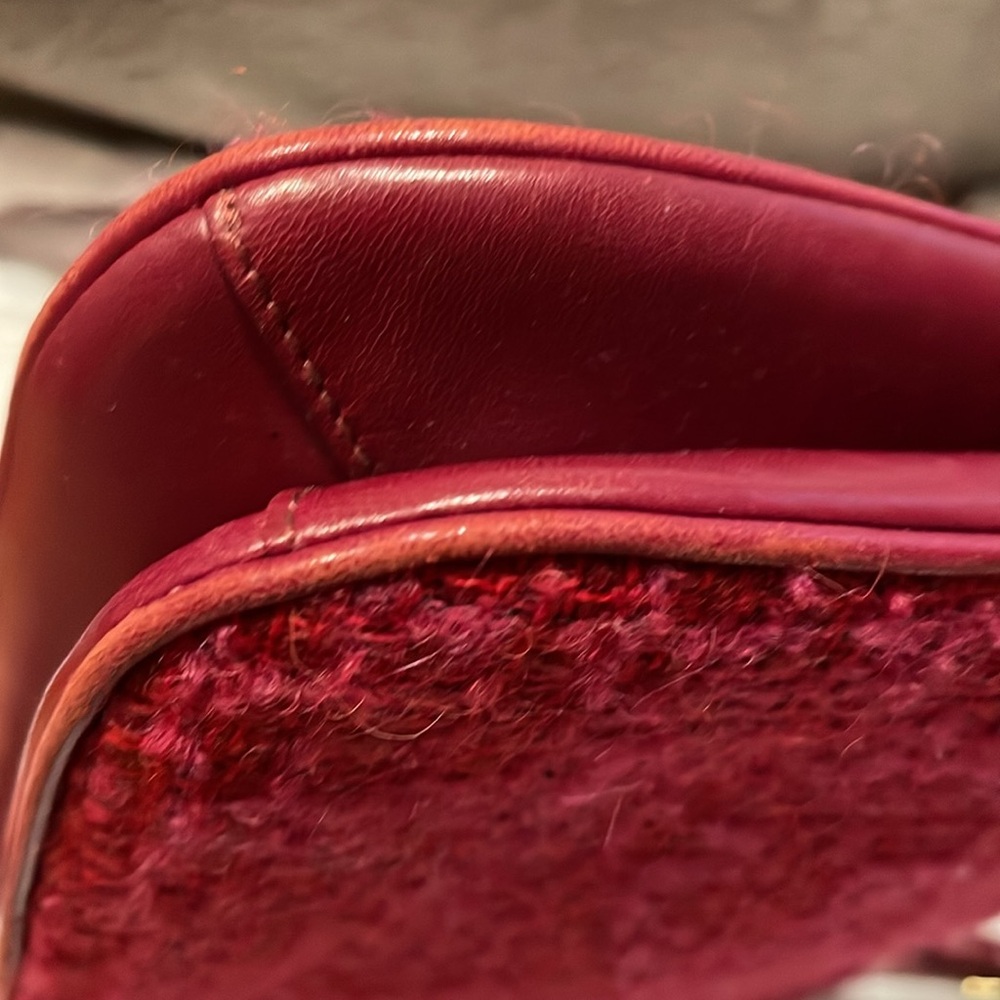 Vintage COACH Wool Tweed & Leather Bag - Picture 9 of 9